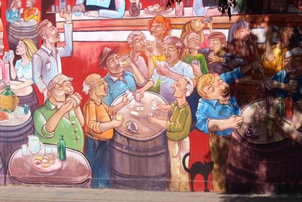 Mural en Bario Franklin (Municipalidad de Santiago)