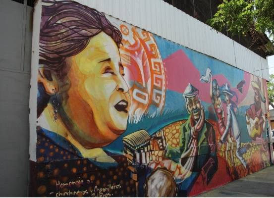 Mural en Bario Franklin (Municipalidad de Santiago)