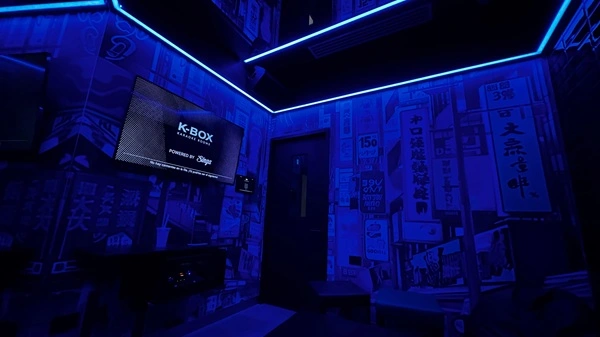 Una de las salas de K-Box, nuevo espacio de karaoke en Santiago