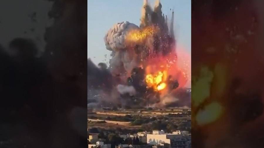 VIDEO: Impresionante explosión de una fábrica de fuegos artificiales en Malta