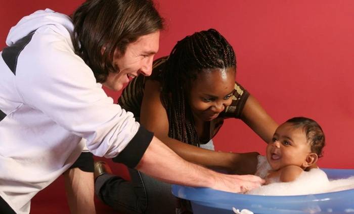 Lionel Messi junto a la madre de Lamine Yamal